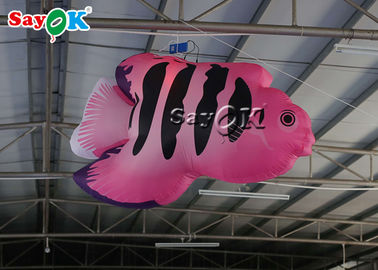 Stage Hanging Decoration 2m Inflatable Tropical Fishes With Led Lights