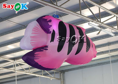 Stage Hanging Decoration 2m Inflatable Tropical Fishes With Led Lights