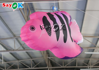 Stage Hanging Decoration 2m Inflatable Tropical Fishes With Led Lights