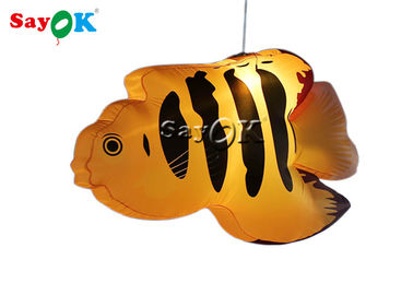 Amusement Parks Yellow Tropical Fishes 2m Inflatable Lighting Decoration