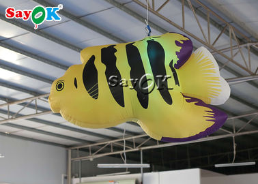 Amusement Parks Yellow Tropical Fishes 2m Inflatable Lighting Decoration