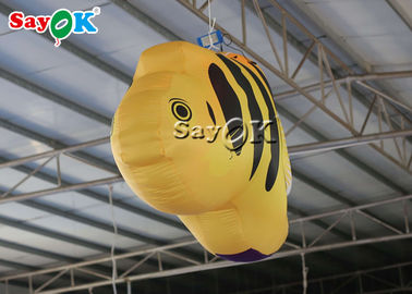 Amusement Parks Yellow Tropical Fishes 2m Inflatable Lighting Decoration