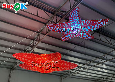 Store Decorative 3m Hanging Led Lighting Inflatable Starfish