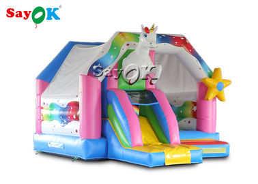 Outdoor Kids PVC Rainbow Unicorn Inflatable Bouncy Castle