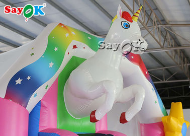 Outdoor Kids PVC Rainbow Unicorn Inflatable Bouncy Castle