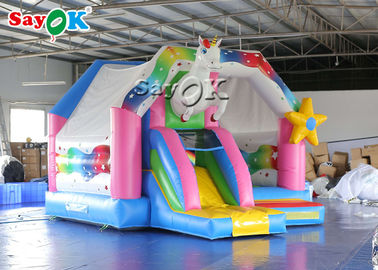 Outdoor Kids PVC Rainbow Unicorn Inflatable Bouncy Castle