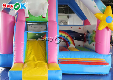 Outdoor Kids PVC Rainbow Unicorn Inflatable Bouncy Castle