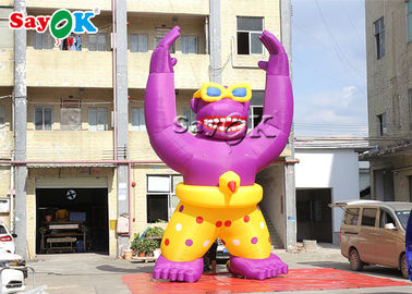 Blow Up Cartoon Characters 6m Giant Pink Inflatable Gorilla Animal Model For Outdoor Advertising