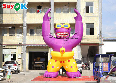 Blow Up Cartoon Characters 6m Giant Pink Inflatable Gorilla Animal Model For Outdoor Advertising