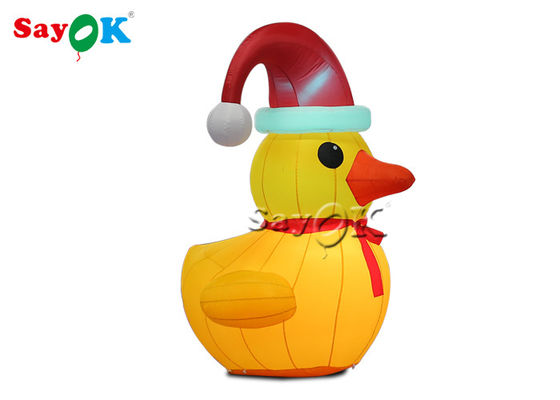 Oxford Cloth Outdoor Decoration 2m Inflatable Christmas Duck With Hat