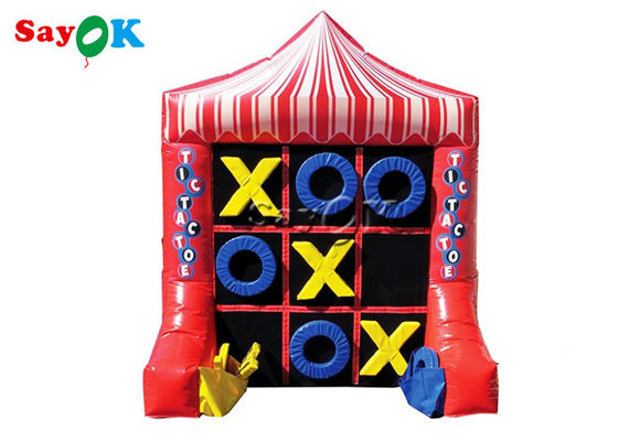 Inflatable Games For Adults 2x1.5x2.4m Portable 4 Spot Tic Tac Toe Inflatable Sport Games