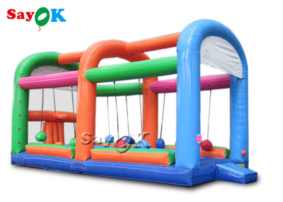 Inflatable Party Games Gauntlet Wet Dry Interactive Inflatable Sports Games With Wrecking Ball