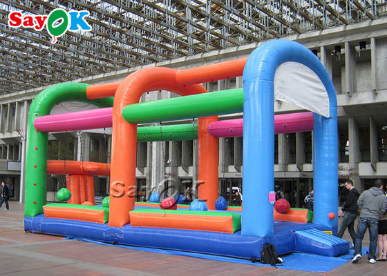 Inflatable Party Games Gauntlet Wet Dry Interactive Inflatable Sports Games With Wrecking Ball