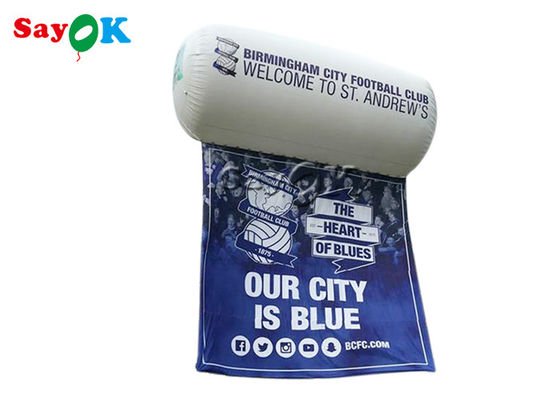 Cylinder Flying Air Sealed Inflatable Helium Balloon With Banner