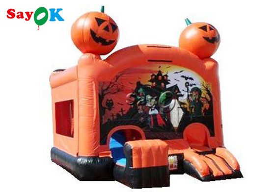 Halloween Pumpkin Inflatable Bounce House Silk Printing