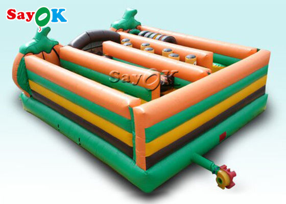 Commercial Pumpkin Theme Halloween Inflatable Maze Obstacle Course Inflatable Games For Kids