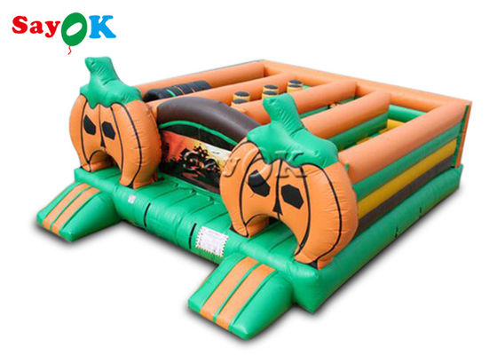 Commercial Pumpkin Theme Halloween Inflatable Maze Obstacle Course Inflatable Games For Kids