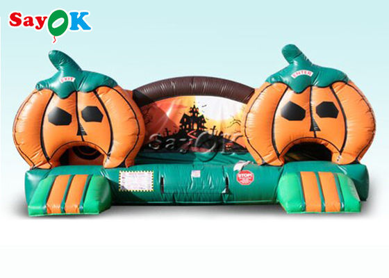 Commercial Pumpkin Theme Halloween Inflatable Maze Obstacle Course Inflatable Games For Kids