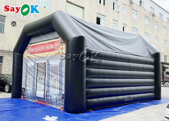 Outdoor Party Tent Customized Black 0.4mm PVC Inflatable Dome Tent For Events