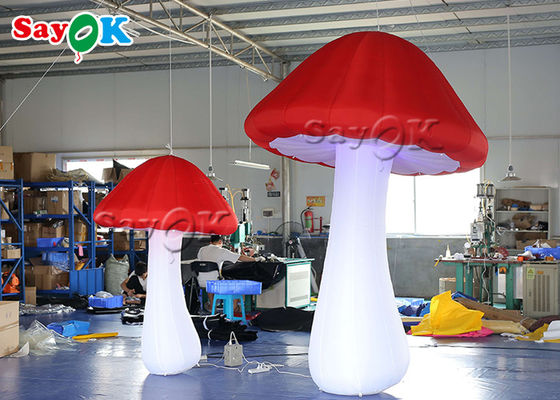 Red 2m Oxford  Inflatable Mushroom Model For Advertising