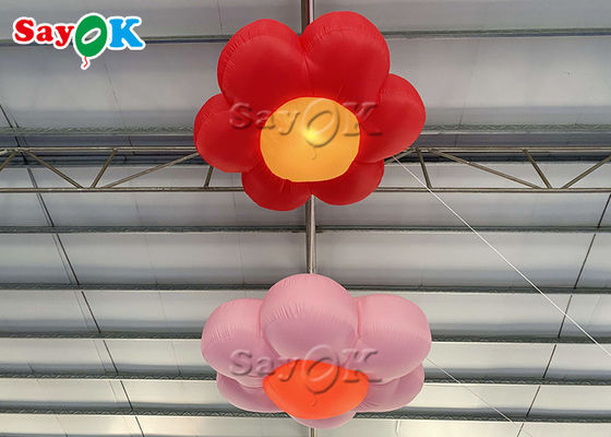 Custom 1.5m 2m 190T Artificial Inflatable Lighting Flower