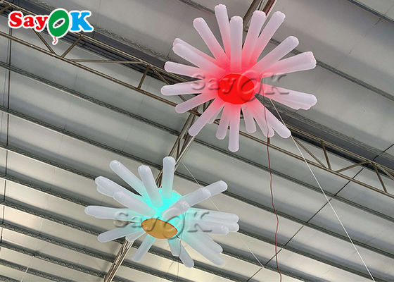 Hanging Event Inflatable Flower With Lights Multi Color