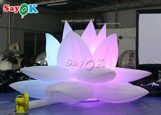 Party Decoration 3m Inflatable Lotus Flower Model With Led