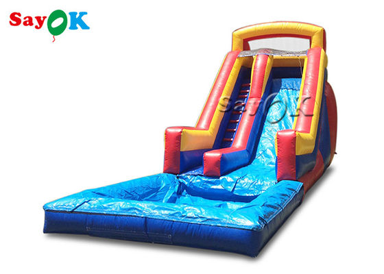 Huge Outdoor Inflatable Water Slides 3x6.5x5.5m Family Double Lane Inflatable Bouncer Slide With Pool