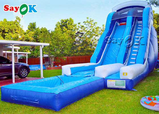 Huge Outdoor Inflatable Water Slides 3x6.5x5.5m Family Double Lane Inflatable Bouncer Slide With Pool