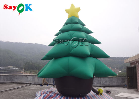 5m Inflatable Holiday Decorations Green Christmas Tree With Ornaments