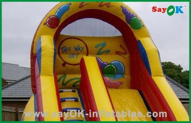 Inflatable Water Slide Park Custom Yellow PVC Inflatable Bouncer Slide For Playing Center
