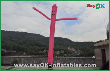 One Legged Air Dancer Pink Mini Inflatable Air Dancer With Blower 750w For Advertising