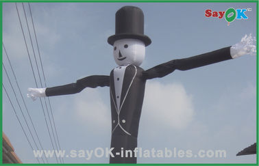 Inflatable Man Air Dancers Rip Stop Nylon Material 6m With Hat