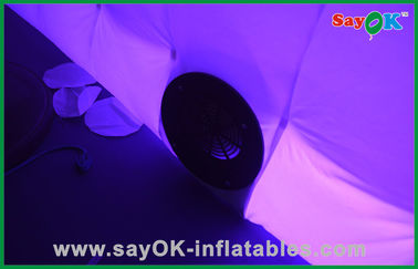 Inflatable Party Tent Custom Made Portable Inflatable Led Photo Booth In Oxford Cloth , Green / Purple