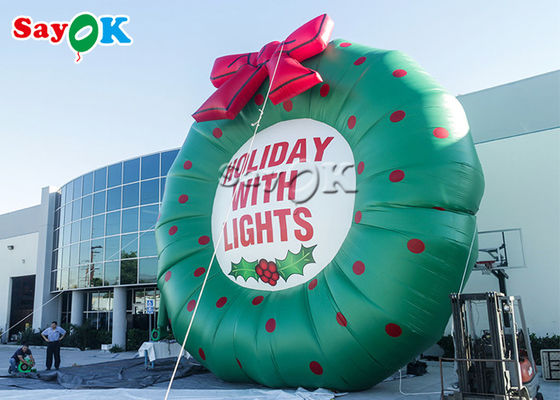 ODM Green Inflatable Christmas Wreath For Outdoor Display