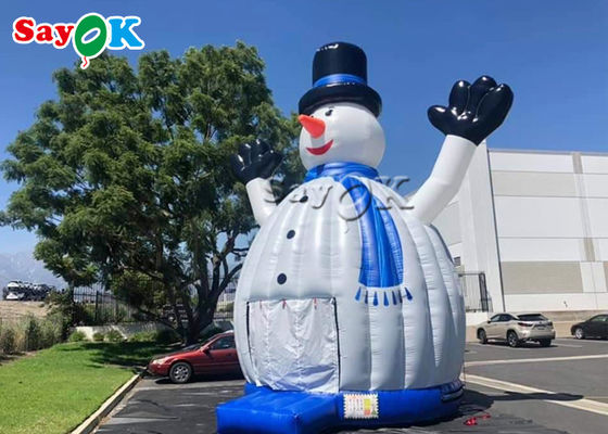Backyard White Inflatable Snowman Bounce House For Children