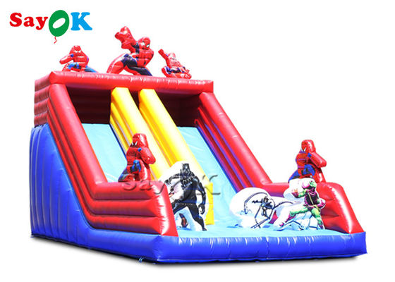 Spiderman Cartoon Dual Lane Inflatable Water Slides