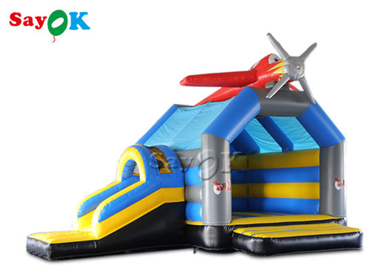 Airplane Inflatable Jumping Bouncer Castles With Water Slide