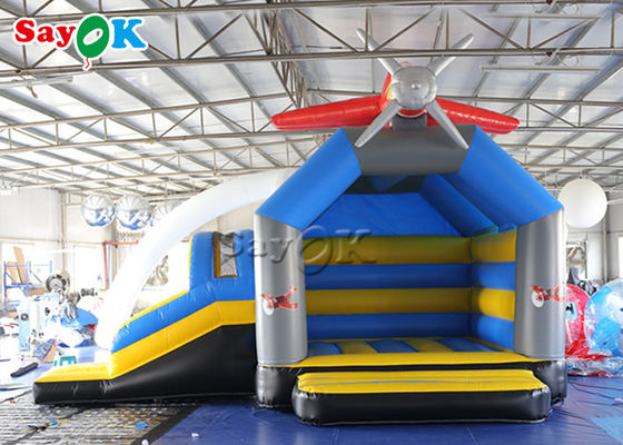 Airplane Inflatable Jumping Bouncer Castles With Water Slide