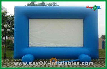 Blow Up Projector Screen Blue Color Inflatable Movie Screen / Gray Inflatable Billboard