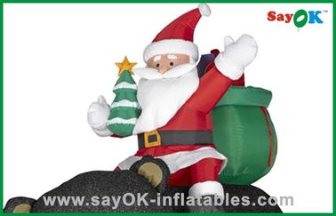 Christmas Santa Snowman Inflatable Christmas Decoration With Gift And Black Bear