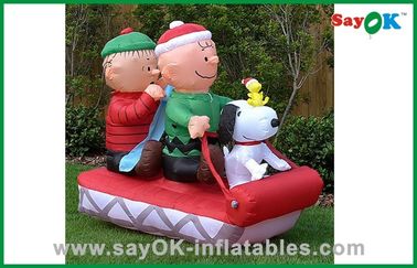 Christmas Inflatable Family with dog in sled For Christmas Decoration