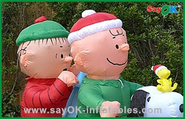 Christmas Inflatable Family with dog in sled For Christmas Decoration