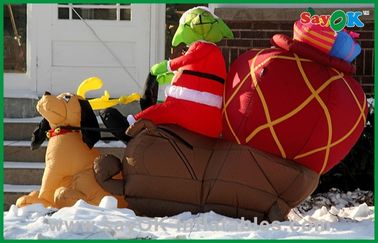 Promotional Inflatable Christmas Decoration With A Dog , Oxford Cloth or PVC