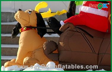 Promotional Inflatable Christmas Decoration With A Dog , Oxford Cloth or PVC