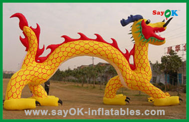 Custom Yellow Inflatable Chinese Dragon Inflatable Cartoon Characters For Activities