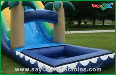 Commercial Water Park Inflatable Bouncer Slide With Full Printing Inflatable Slip And Slide With Pool