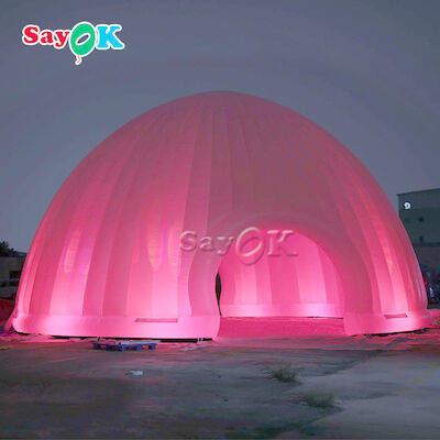 Outdoor Inflatable Lawn Tent 15x7.5mH LED Light Inflatable Air Tent For Camping