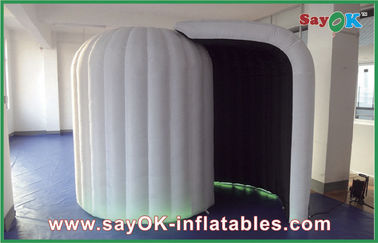 White Large Fun Inflatable Photo Booth LED Lighting Photo Booth For Event