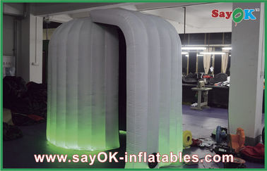 Photo Booth Decorations Green Inflatable Photo Booth With LED Light For Commercail Advertising